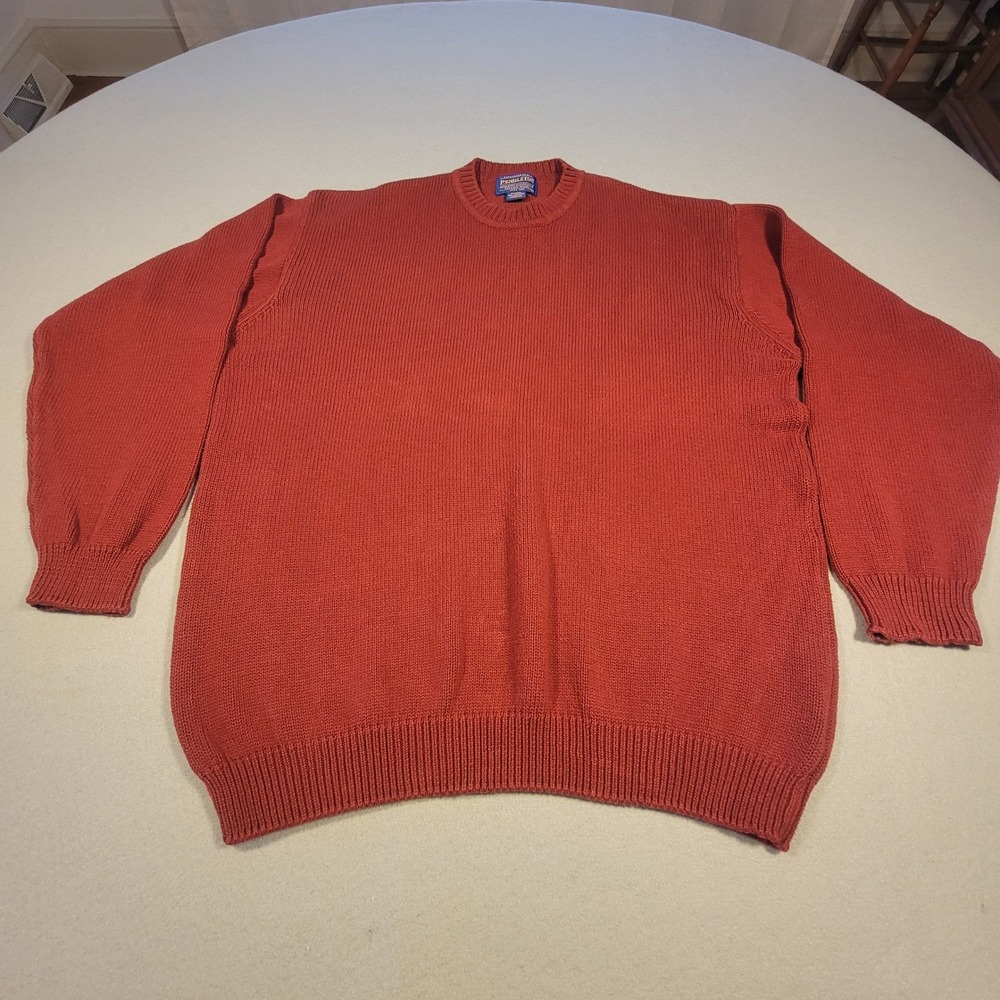 Pendleton Sweater Men's Large Rust Red 100%‎ Cotton Crewneck Heritage Americana